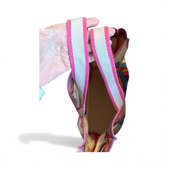 Brighton Colorful Canvas Tote with Pink and Blue Accents - Picture 3 of 5